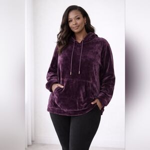 WOMENS PLUS SIZE|  COZY VELVET HOODIE  |RJ0503V